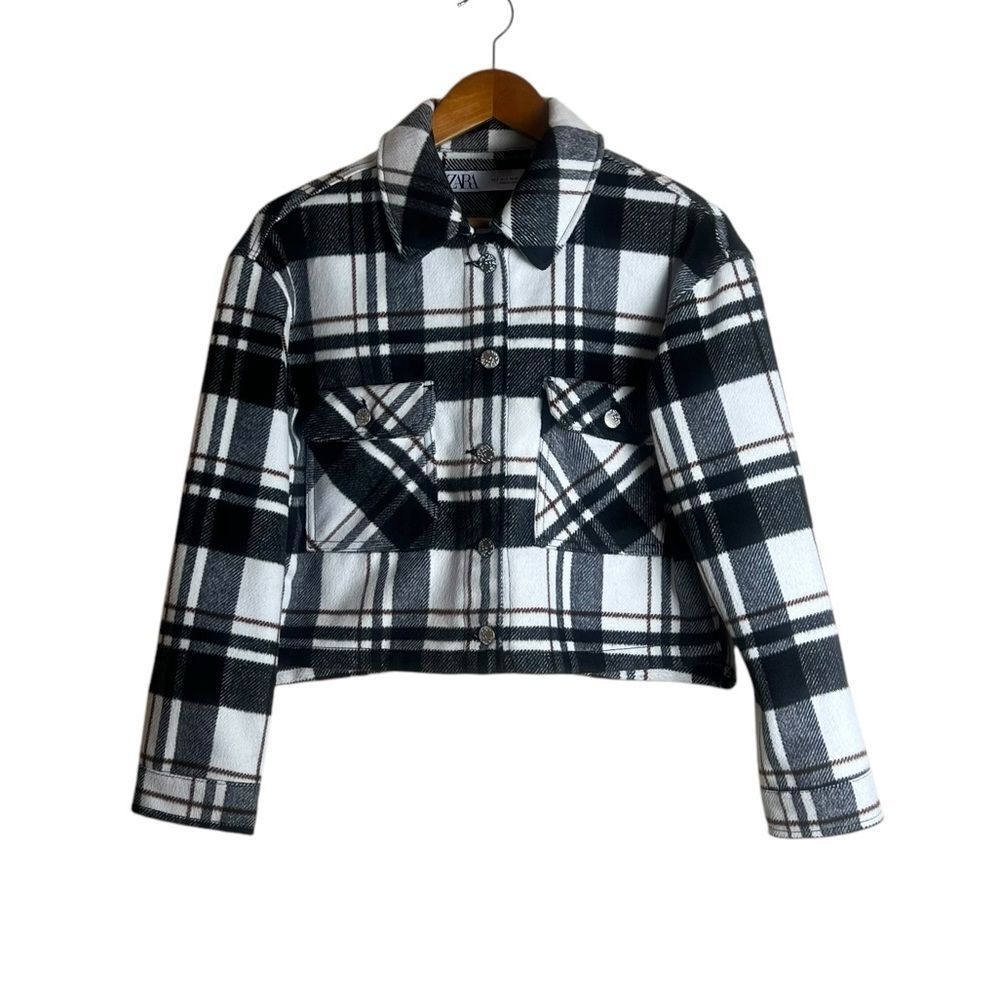 Zara plaid cropped shacket. Size small